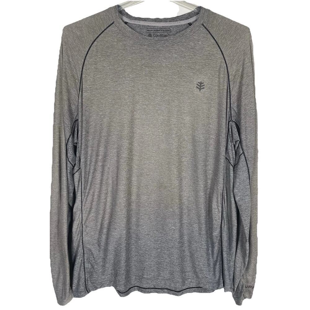 Coolibar Agility Performance Shirt Mens XL Gray Long Sleeve UPF 50+ Thumbholes